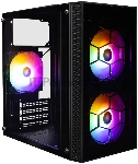 Компьютерный корпус 1STPLAYER FIREBASE X1 Black / mATX / 3x120mm LED fans / X1-BK-3F1