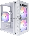 Компьютерный корпус 1STPLAYER FIREBASE X1 White / mATX / 3x120mm LED fans / X1-WH-3F1-W