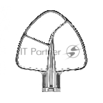 Стальная лопатка для чаши KitchenAid 5KSM5THFBSS 4.8 / 4.7 / 4.3 / 3 л, нержавеющая сталь