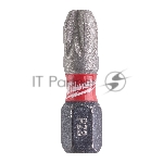 Бита Milwaukee Shockwave PZ3 25мм 2шт (4932430868)