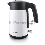 Чайник Bosch TWK7L461, 1.7л, 2400 Вт., нерж.сталь, покрытая эмалью, белый,шкала уровня воды