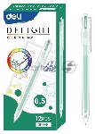 Ручка гелевая автоматическая Deli Delight EG118-GN прозрачный зел. черн. линия 0.5мм