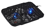 Подставка Buro BU-LCP156-B208 15.6"355x260x21мм 2xUSB 2x 80ммFAN 560г металлическая сетка/пластик черный