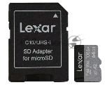 Карта LEXAR Professional 1066x 64GB microSDHC/microSDXC UHS-I Card SILVER Series with adapter