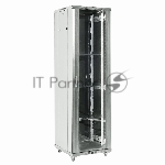Напольный шкаф Rexant RAL 7035 19" 37U 600×600×1832 (ШxГxВ), дверь стекло, металлическая задняя дверь, боковые съемные стенки
