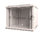 Настенный шкаф Rexant RAL 7035 19" 6U 600×450×368 (ШxГxВ), дверь стекло, металлическая задняя стенка, боковые съемные стенки