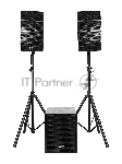 Акустическая система Gemini [LRX-448] Комплект: 8 (2х4) 2-х полосных сателлитов, 10" активный сабвуфер, совокупная мощность RMS 1000 Вт, SD слот, USB порт, FM радио, Bluetooth, 2 стойки, кабели питания, кабели коммутации (2 места)
