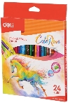 Карандаши цветные Deli EC00320 ColoRun трехгран. тополь 24цв. коробка/европод. (24шт)