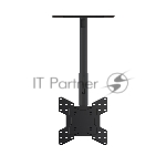 Потолочное крепление Wize Pro [C5524A] для дисплеев 2655, VESA 75x75, 100x100, 200x100, 200x200, 300x300, 400х400 мм наклон +20°, поворот 360°, длина штанги 46-61 cм, до 36 кг, черн.