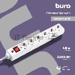 Сетевой фильтр Buro 600SH-1.8-W 1.8м (6 розеток) белый (коробка)