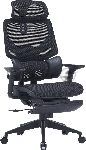 Кресло компьютерное Cactus CS-CHR-MC01-BK черный, сетка, эко.кожа, с подголов. крестов. пластик