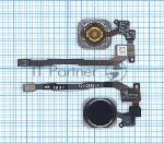Кнопка HOME в сборе с механизмом и шлейфом для iPhone 5S, черная