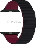 Силиконовый ремешок для Apple Watch 38/40/41 mm LYAMBDA ACRUX DSJ-30-40-BW Black/Wine red