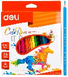 Карандаши цветные Deli ColoRun EC00120 трехгранные пластик 24цв. коробка/европод.