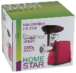 Мясорубка HOMESTAR HS-2033 2000 Вт, 1.5 кг/мин, красный