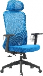 Кресло компьютерное Cactus CS-MC515-BL темно-синий, сиденье темно-синий, сетка/ткань, с подголов. крестов. пластик, пластик черный
