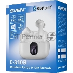 Беспроводные внутриканальные наушники с микрофоном Sven E-310B, белый (Bluetooth, TWS, ANC, ENC, APP)