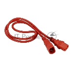 Шнур питания Lanmaster LAN-PP13/14-0.5-RD C13-С14 проводник.:3x0.75мм2 0.5м 220В 10А красный