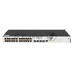 Управляемый гигабитный POE коммутатор уровня 2, 24 порта 10/100/1000Base-T с поддержкой PoE, 4 порта 100/1000BASE-X (SFP), бюджет POE 370W