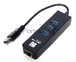 Адаптеры USB Ethernet 5bites Сетевой адаптер 5bites UA3-45-04BK 3*USB3.0 / RJ45 10/100/1000 Мбит/с