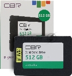 Накопитель SSD CBR, 512Gb, SATA III, 2.5", R/W 550/520