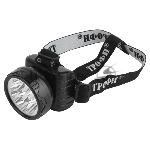 Фонарь налобный светодиодный Трофи TG9 ударопрочный, 9 LED, 2 режима, аккумуляторный, чёрный