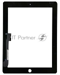 Сенсорное стекло (тачскрин) для iPad 3/4, черное OEM