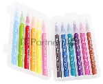 Фломастеры Deli EC10304 Color Emotion кисть смываемые 12цв. пластиковый пенал (12шт.)