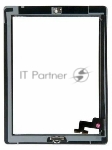 Сенсорное стекло (тачскрин) для iPad 2 (A1395, A1396, A1397), белое с кнопкой OEM