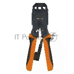 Инструмент обжимной Hyperline HT-200AR для RJ-50, RJ-45, RJ-12, RJ-11 (10P10C, 8P8C типа AMP, 6P6C, 4P4C), профессиональный, с храповым механизмом