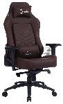 Кресло игровое Cactus CS-CHR-0112BR коричневый, сиденье коричневый, эко.кожа, с подголов. крестовина металл, пластик черный
