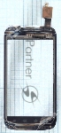 Сенсорное стекло (тачскрин) для Philips Xenium W6350, черное