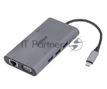 Док станция DAHUA 9 in 1 USB 3.1 Type-C to USB 3.0 + HDMI + RJ45 + VGA + SD/TF +PD Docking Station