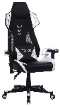 Кресло игровое Cactus CS-CHR-090BLW черный/белый, сиденье черный/белый, эко.кожа, крестовина пластик, пластик черный/белый