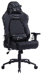 Кресло игровое Cactus CS-CHR-130 черный, сиденье черный, эко.кожа, с подголов. крестовина металл, пластик черный