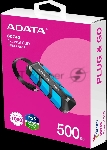 Внешний SSD ADATA SC740 чёрно-синий <SC740-500G-CBU> 500Gb (USB3.2 gen 2 type C, 1050/1000Mbs, 122x41x22mm, 40g, защита от падения, встроенный кабель)