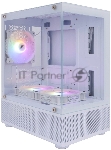 Компьютерный корпус 1STPLAYER MIKU Mi2-A White / mATX / 3x120mm LED fans / Mi2-A-WH-2F1R-W-1F1-W