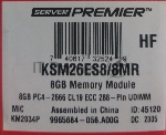 (Вскрытая упаковка) Модуль памяти Kingston Server Premier DDR4  8GB ECC DIMM 2666MHz ECC 1Rx8, 1.2V (Micron R), 1 year