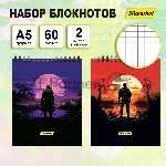 Блокнот Silwerhof Одинокий воин, A5, обложка картон 60л. клетка, гребень (2шт)