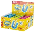 Точилка для карандашей ручная Deli ER00200 PoP 1 отверстие пластик ассорти дисплей