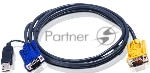 Переключатель ATEN 2L-5202UP Шнур, монитор+клавиатура+мышь Intelligent CABLE HD15M/USBAM 1.8M