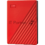 Накопитель Portable HDD 5TB WD My Passport (Red), USB 3.2 Gen1, 107x75x19mm, 210g /12 мес./
