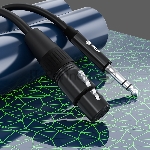 Кабель GCR Кабель 15.0m микрофонный stereo jack 6,35mm/XLR, M/F, черный, AL case черный, GCR-53442
