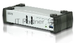 Переключатель, электрон., ATEN KVM+Audio+USB 3.0,  1 user USB+DP =>  2 cpu USB+DP, со шнурами DP 2x1.5м.+USB 2х1.8м., 3840x2160 30Hz, настол., исп.стандарт.шнуры, без OSD, некаскад., (DisplayPort ver 1.1)