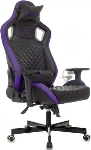 Кресло Knight OUTRIDER черный/фиолетовый, экокожа, 120 кг, механизм качания