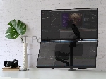 Кронштейн (держатель) ONKRON G140 для двух мониторов 13"-32" дюймов настольный, черный