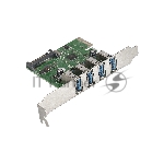 Контроллер ExeGate EXE-314 PCI-E 2.0, 4*USB 3.0 ext, разъем доп.питания (OEM)
