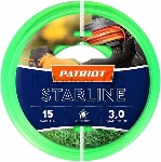 Леска для триммеров PATRIOT Starline D 3,0мм L 15мзвезда, зеленая 300-15-3Арт. 805201066