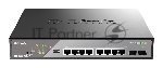 Коммутатор D-Link DSS-200G-10MPP/A1A, 8×1 Гбит/с + 2×1 Гбит/с SFP, настраиваемый