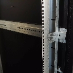 Шкаф серверный напольный 42U (800 1200) дверь перфорированная, задние двойные перфорированные, черный